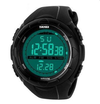Мужские наручные часы Skmei 1025BK с подсветкой черные 7_01102 фото