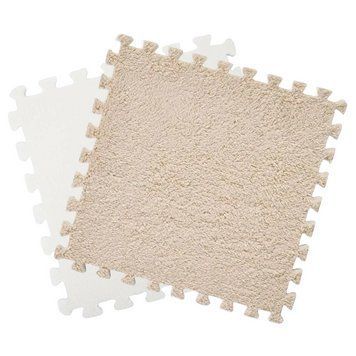 Килимок-пазл для ігор PZ-201 20 елементів 30x30 см з ворсом Beige White 3_07187 фото
