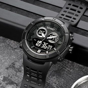 Мужские часы Skmei 2014 с подсветкой и водозащитой 5 АТМ Black 7_02252 фото