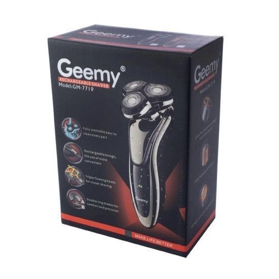 Електробритва чоловіча Geemy GM-7719 акумуляторна 3W Bronze 3_04403 фото