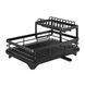 Сушилка для посуды двухуровневая с поддоном стальная 42x30x17 см Black 3_08109 фото 2