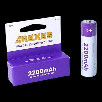 Акумулятор Arexes 18650 Li-ion 2200mAh Опуклий контакт Білий 7_03058 фото