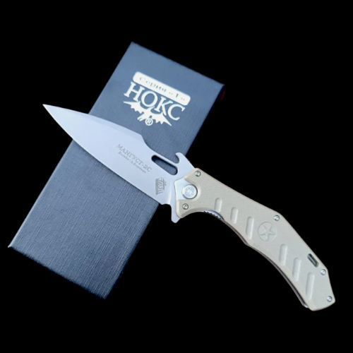 Туристичний ніж Нокс Мангуст-2С складний 23.3см Silver-Khaki 7_03002 фото