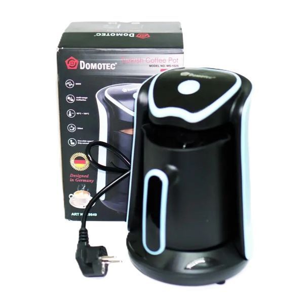 Електрична кавоварка Domotec MS-102S для кави 0.55L 600W Чорно-Синя 3_07049 фото