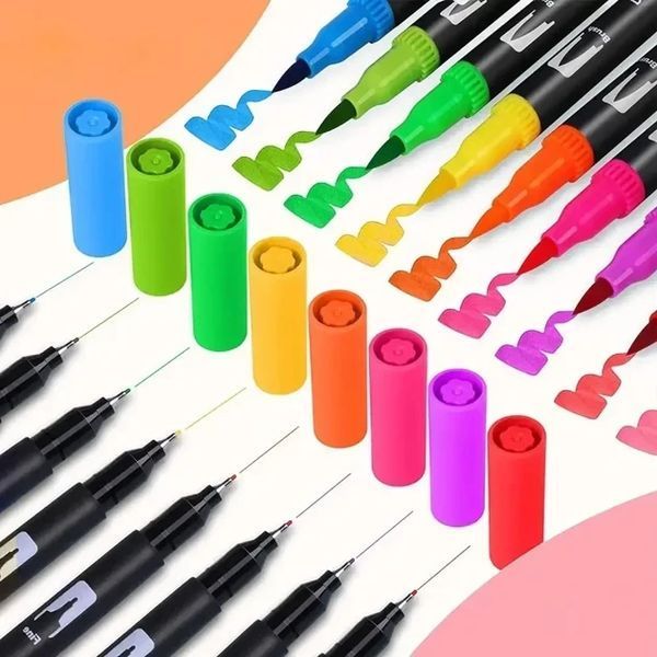 Набор маркеров для рисования Black Dual Brush Pens 48 шт в сумке 3_06268 фото
