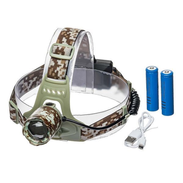 Акумуляторний налобний ліхтарик Police PL-151 T6 Cree з зумом Camo 7_01798 фото
