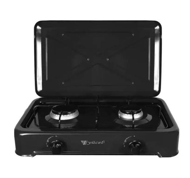 Компактна газова плита Yucell O-200-LPG 2 конфорки 2700W для кухні Black 3_05962 фото