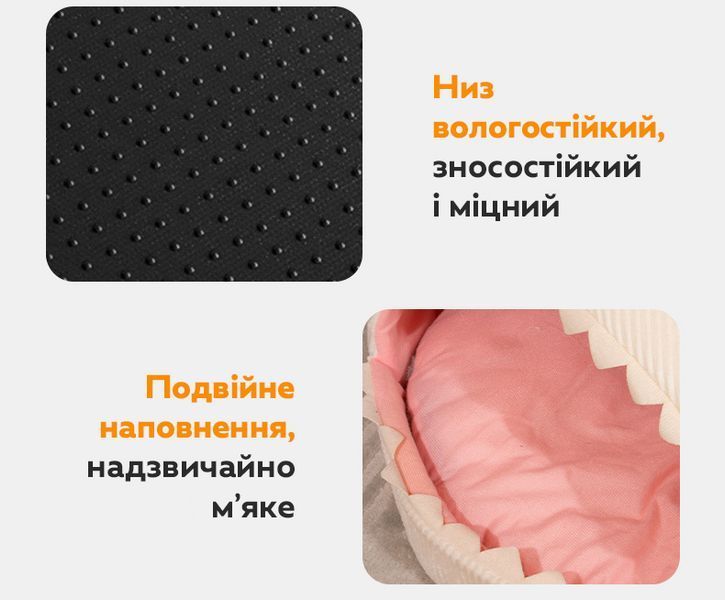 Лежанка для домашніх тварин MurrLuxe Акула 50x50 см Сірий 3_07012 фото