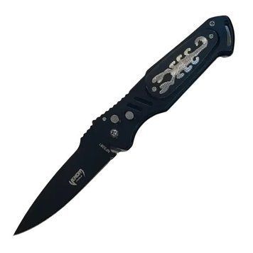 Ніж складаний Venom BlackScorp з кнопковим замком 22см Чорний 7_03003 фото