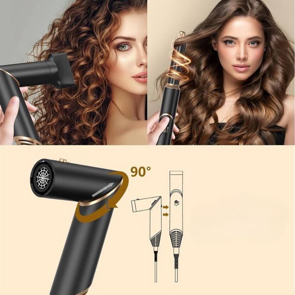 Мультистайлер Hot Air Styler 5в1 с феном и ионизацией 1000W Черный-Золотой 3_06886 фото