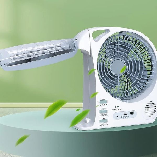 Портативный вентилятор GD-8028 с солнечной панелью FM Bluetooth LED 5500mAh 3_06480 фото