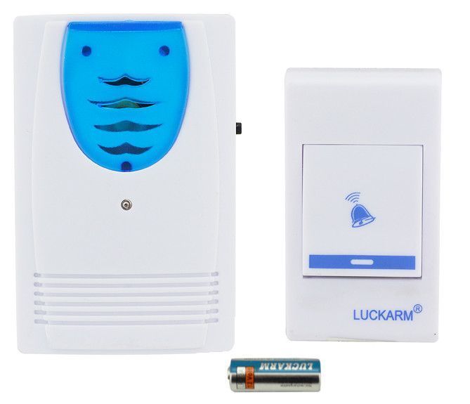 Звонок дверной беспроводной Luckarm Intelligent 8203 от батареек бело-синий 3_02604 фото